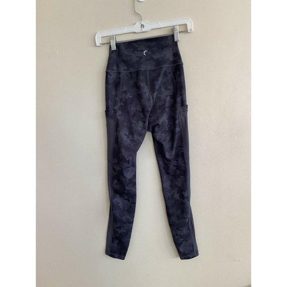 Zyia Active 7/8 Leggings Size 4 Camouflage Mesh Pockets High Rise Gray Black - Picture 6 of 6